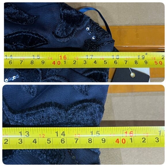 City Studio Juniors Sz 13/14 Sequined Short Fit Flare Dress Navy - Picture 9 of 10